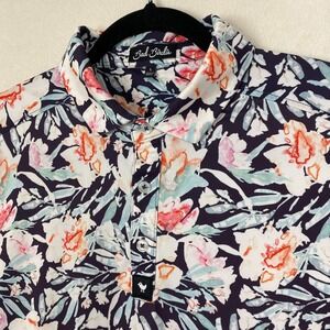 Bad Birdie Shirt Mens L Golf Polo Floral All Over Print